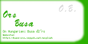 ors busa business card